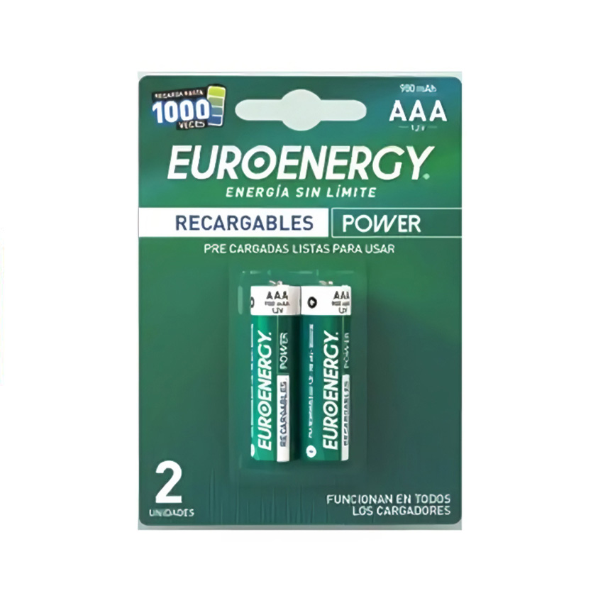 Pila AAA Recargable Euroenergy Pack x2